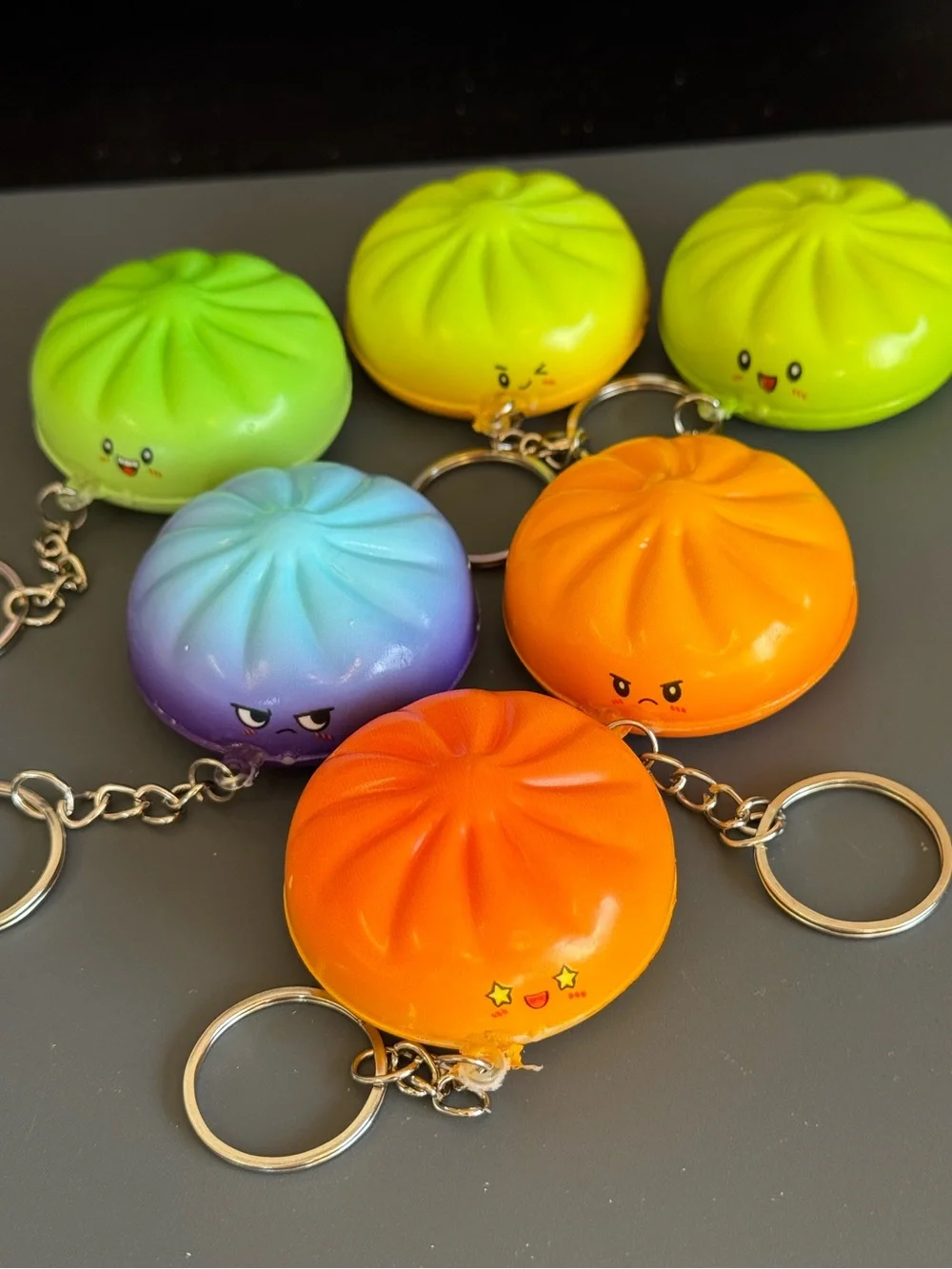 Brand New Cute Star-Eyed Orange Dumpling Squishy Bun Keychain Bag Charm